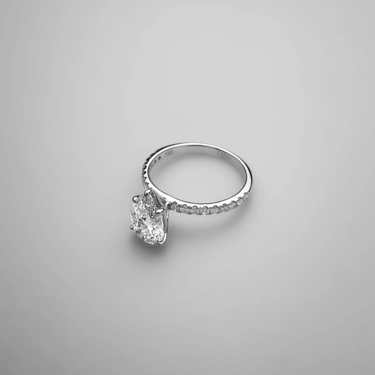 Leontine Pear on Melee Ring 1.41 ct. (1.61 ctw)